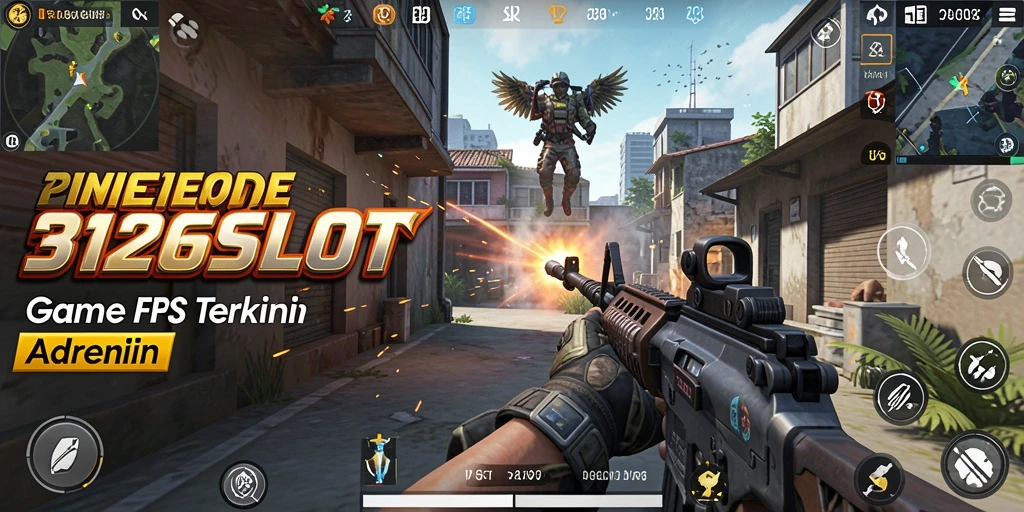 Screenshot menunjukkan aksi tembak-menembak yang intens dalam 3126SLOT.