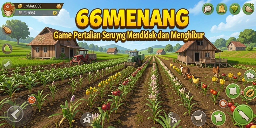 Tampilan gameplay 66MENANG yang menarik dan penuh warna dalam bertani.
