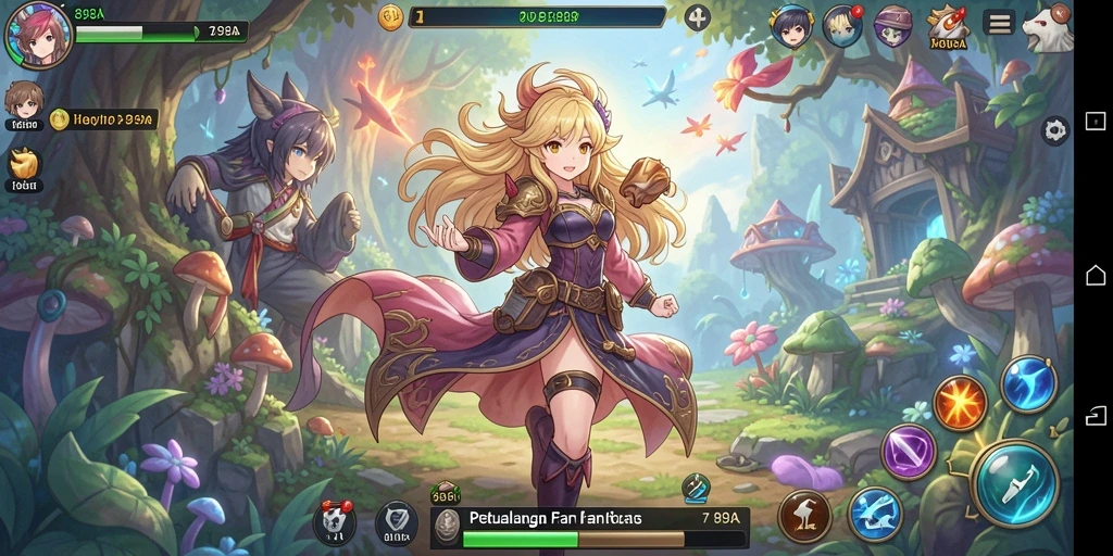 Screenshot menampilkan aksi seru dalam gameplay Anime.