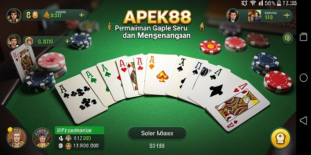 Tampilan seru gameplay Gaple di APEK88
