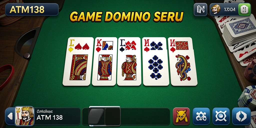 Screenshot utama ATM138 menampilkan gameplay Domino yang seru dan interaktif.