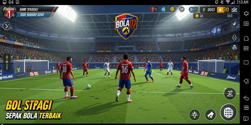 Tangkapan layar utama BOLA07 menunjukkan aksi intens di lapangan.