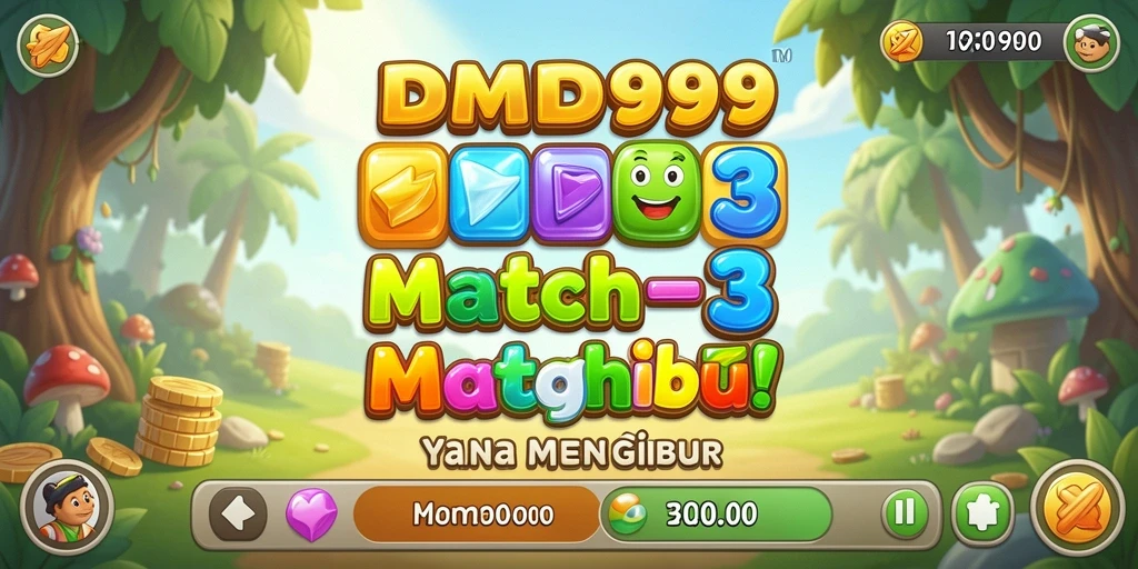 Tangkapan layar gameplay DMD999 menampilkan keseruan mencocokkan elemen.