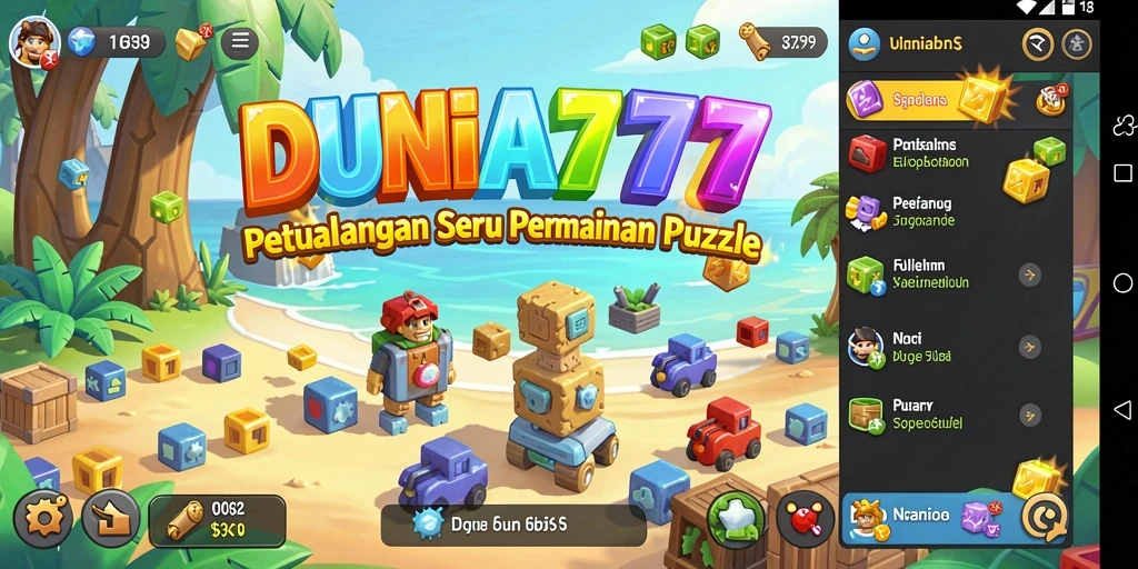 Screenshot gameplay DUNIA777 menampilkan tantangan puzzle yang mengasyikkan.