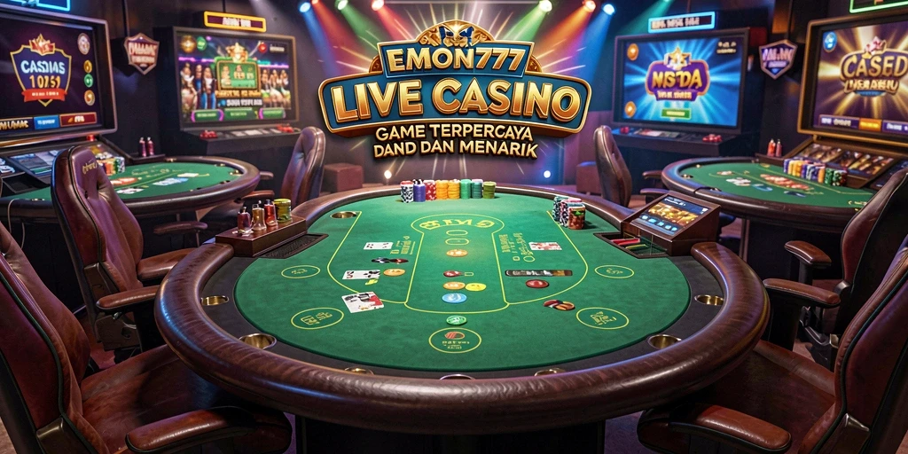 Tampilan gameplay Live Casino EMON777 yang mendebarkan.
