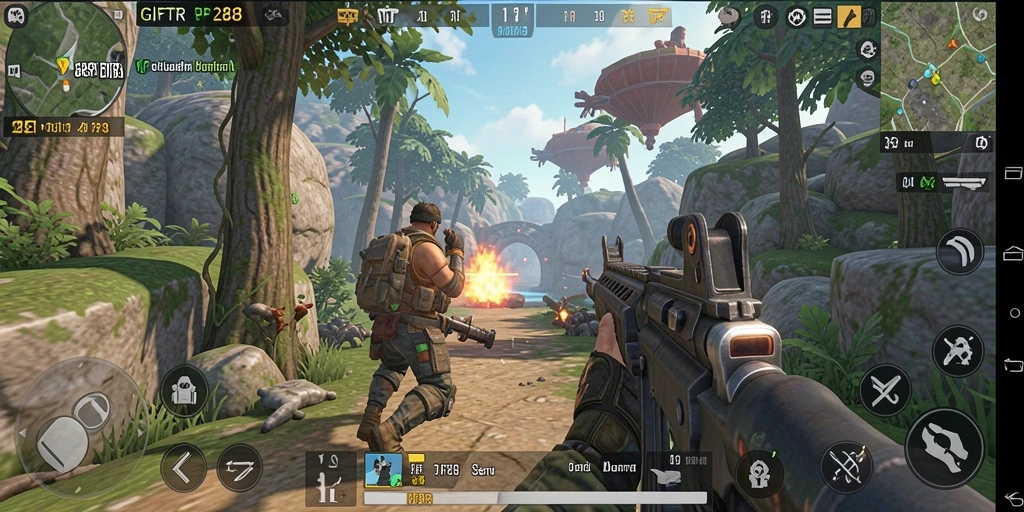Tampilan gameplay menarik dari GIFTRP288 dengan aksi TPS yang seru.