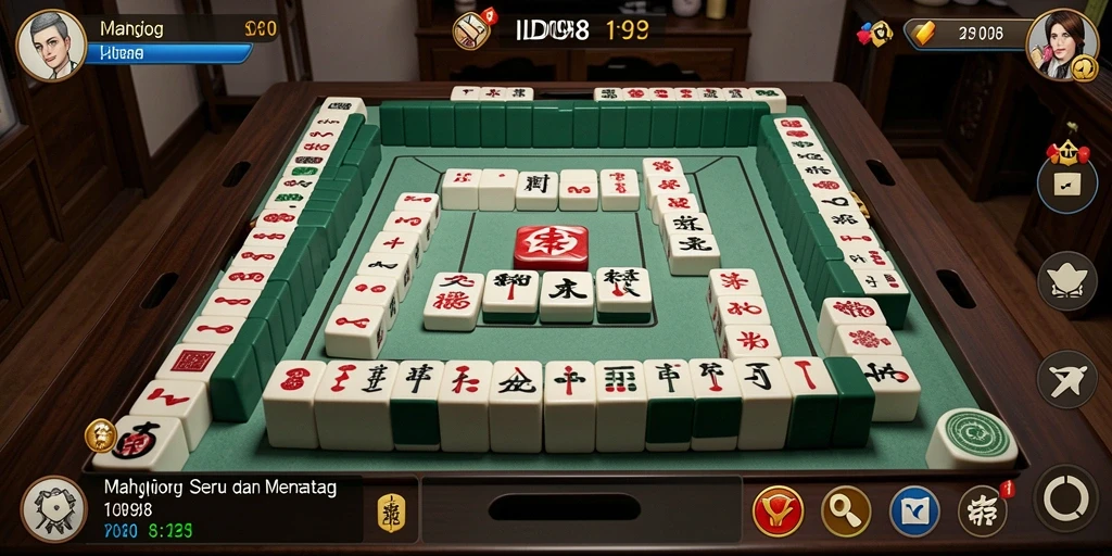 Screenshot ID098 menampilkan gameplay Mahjong yang seru dan menantang.