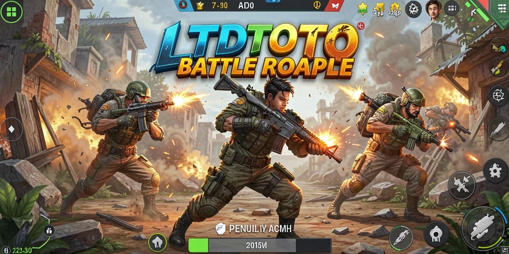 Tampilan gameplay LTDTOTO dalam momen pertempuran Battle Royale.