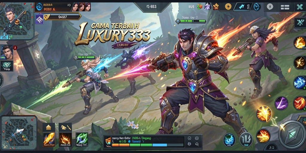 Tampak gameplay LUXURY333 yang penuh aksi dan strategi MOBA.