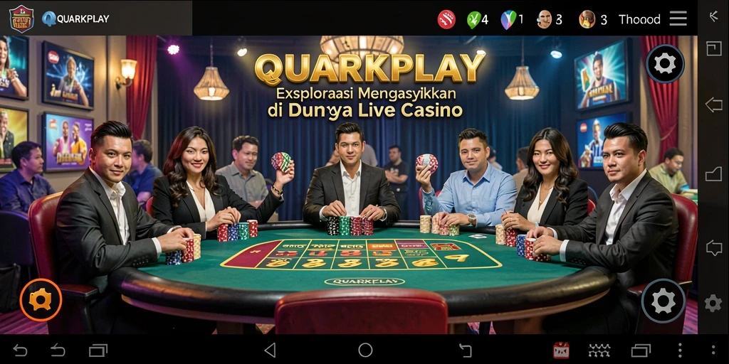 Tampak seru gameplay Live Casino di QUARKPLAY dengan dealer profesional.