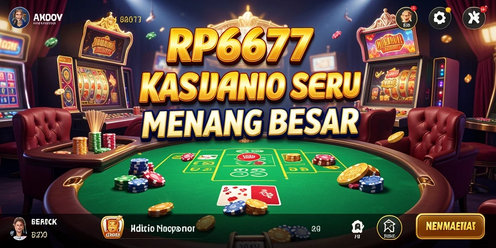 Tampilan menarik gameplay Kasino di RP6677 dengan berbagai pilihan permainan.