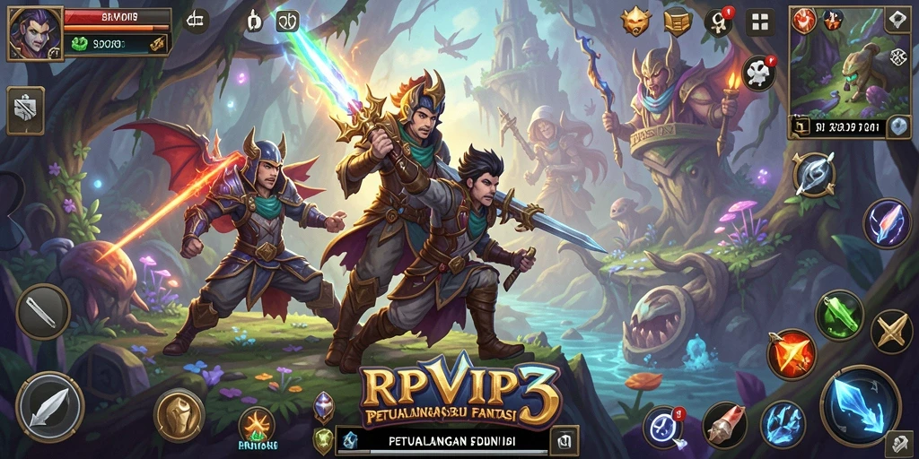 Screenshot yang menunjukkan aksi permainan petualangan di RPVIP3.