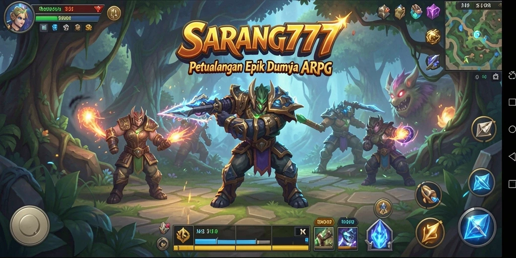 Screenshot gameplay SARANG777 menampilkan aksi pertarungan mendebarkan dalam dunia ARPG.