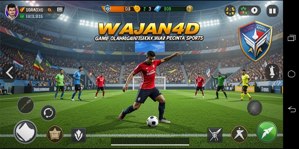 Screenshot gameplay WAJAN4D menampilkan aksi olahraga yang mendebarkan.