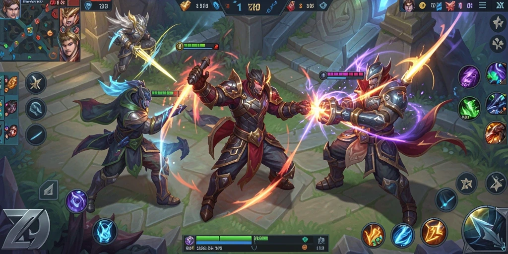 Gameplay ZK9 yang menegangkan dengan aksi MOBA seru.